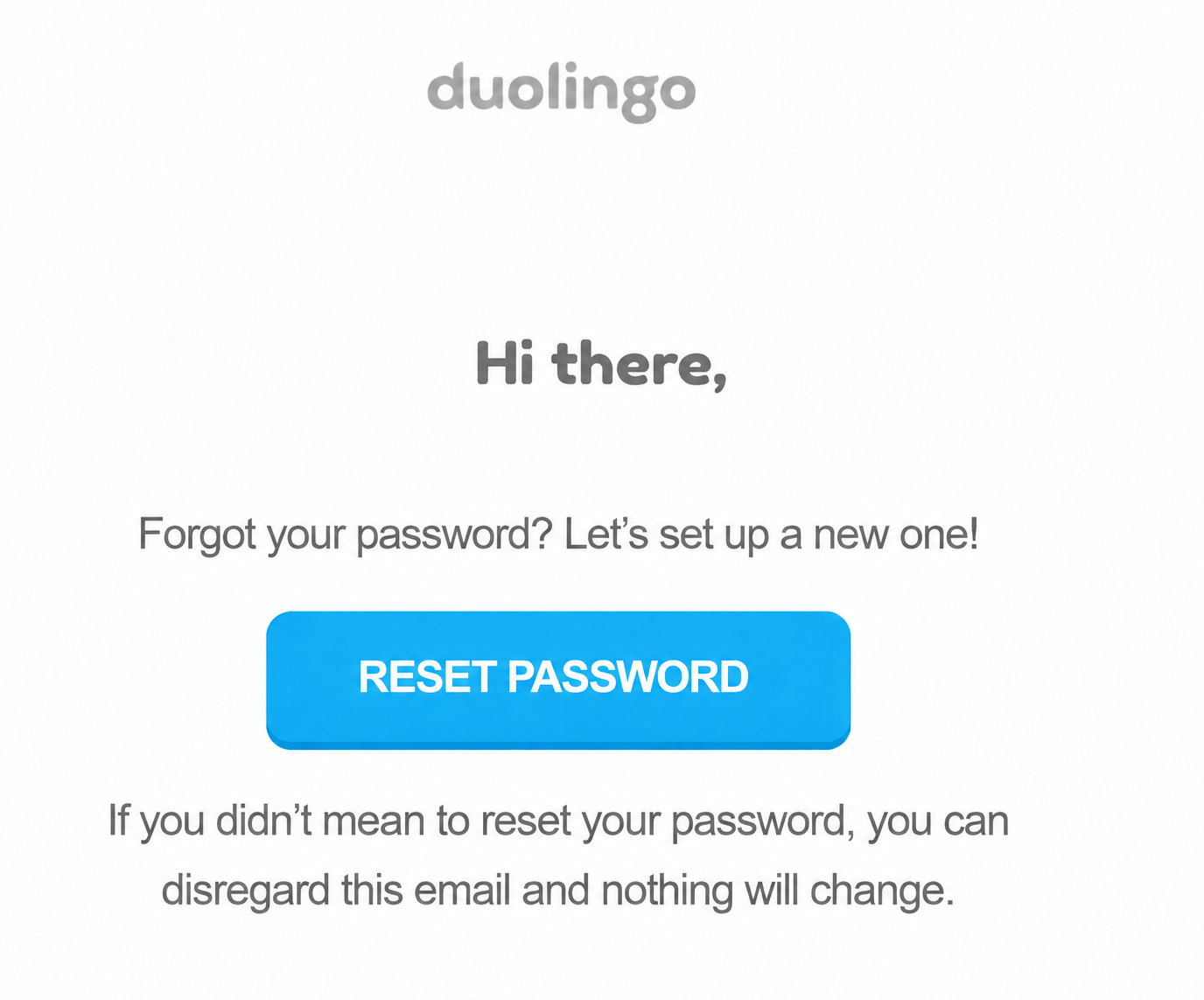 개인 정보를 가린 메일의 RESET PASSWORD 버튼